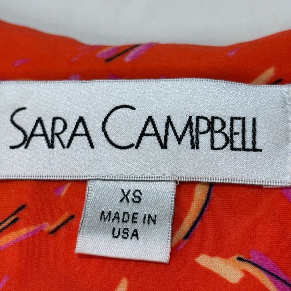 SARAH CAMPBELL Orange sleeveless Shift Dress size XS - Picture 6 of 9